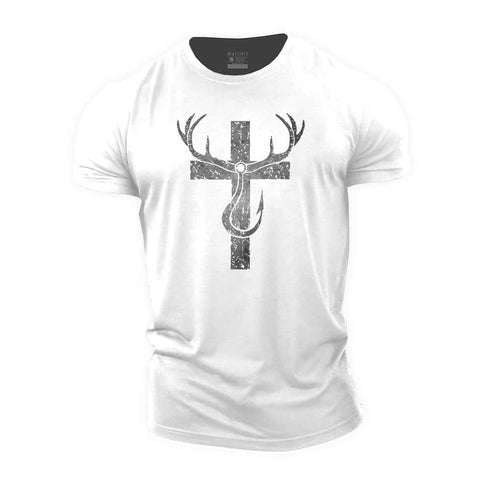Men's Christ Hunting Fishing Cotton T-Shirt